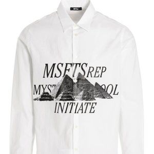 MSFTSrep Mystery School Print Cotton Button-Up Shirt - Men's - FCM63